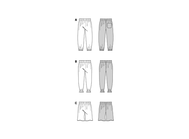 Burda 9211 - Bukse og shorts til barn.