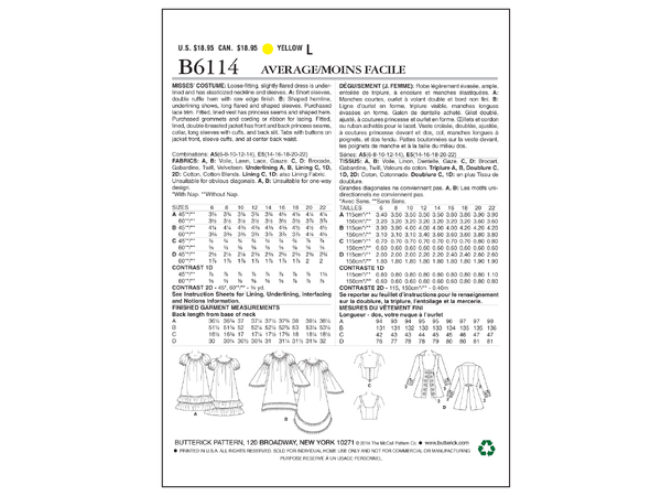 Butterick 6114- kostyme til dame