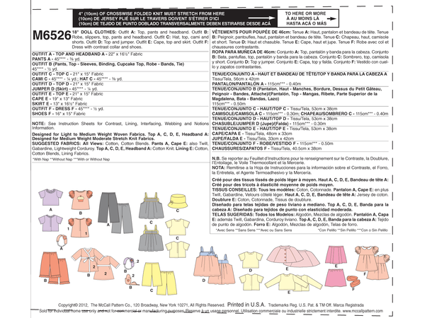 McCall's 6526 - Dukkeklær