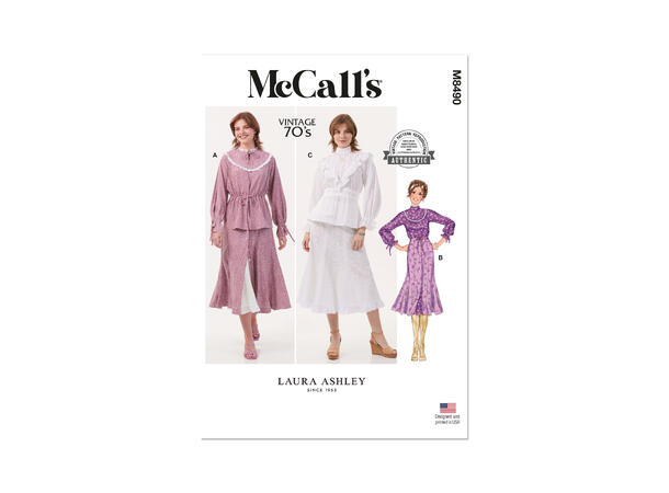 McCall's 8490 - Vintage Bluse, skjørt og underskjørt