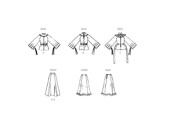 McCall's 8490 - Vintage Bluse, skjørt og underskjørt