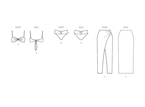 McCall's 8502 - Bikini og skjørt.