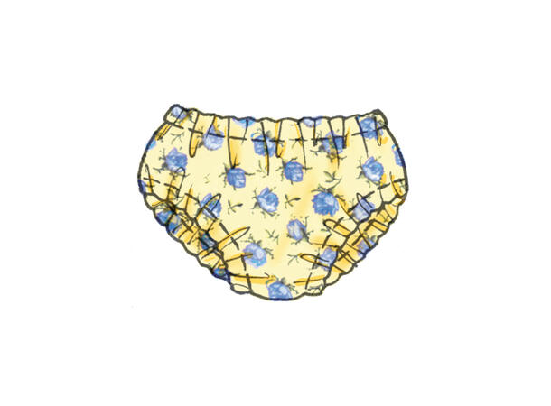 McCall's 8519 - Kjole, romper, bleiebukse og lue til baby.