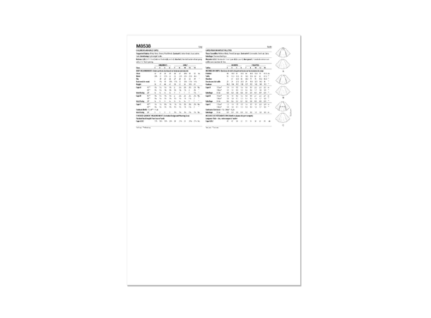 McCall's 8538 - Ulike cape til barn.