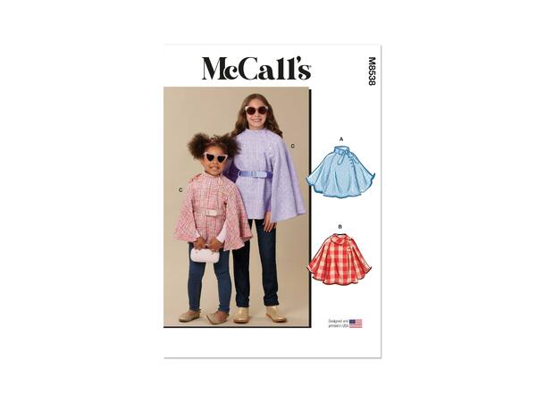 McCall's 8538 - Ulike cape til barn.