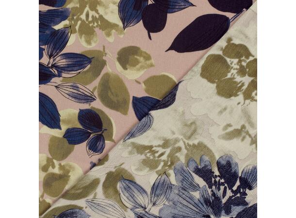 Viskose Borken Crepe Blader, gammelrosa