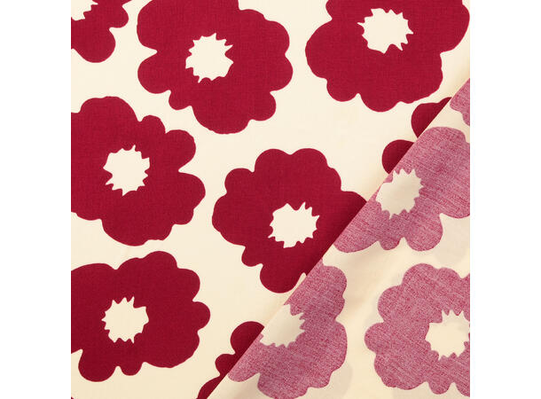 Viskose Poplin Wine red - flowers