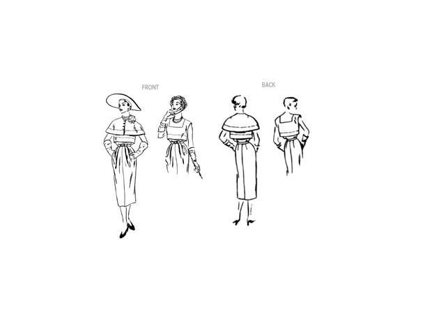 Vogue 1964 - Vintage Kjole, topp og cape.