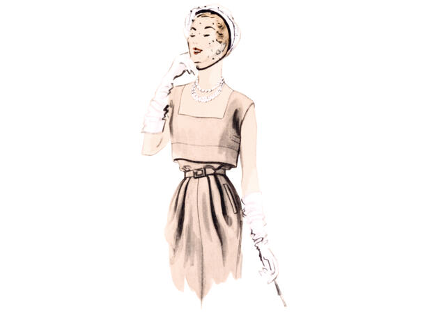 Vogue 1964 - Vintage Kjole, topp og cape.