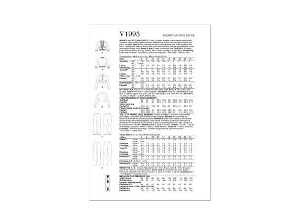 Vogue 1993 - Jakke og Bukse.