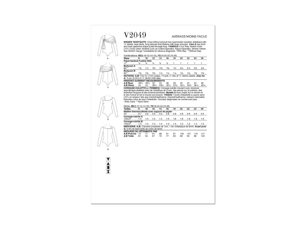 Vogue 2049 - Body med lange ermer.