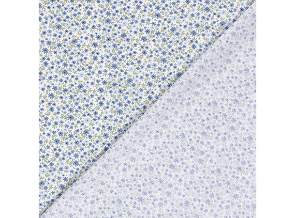 Bomull Poplin Blomster indigo