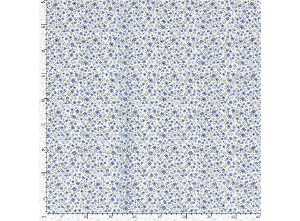 Bomull Poplin Blomster indigo