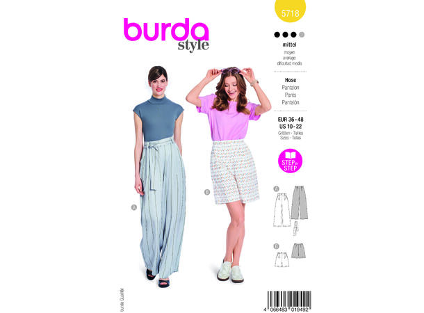 Burda 5718 - Bukse og shorts.