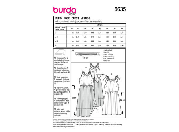 Burda 5719 - Kjole.