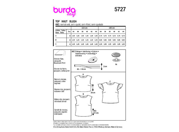 Burda 5727 - Topper.