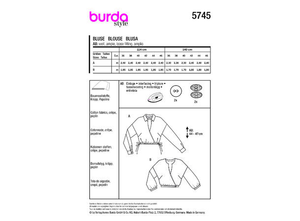 Burda 5745 - Bluse