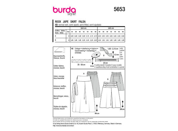 Burda 5766 - Skjørt.