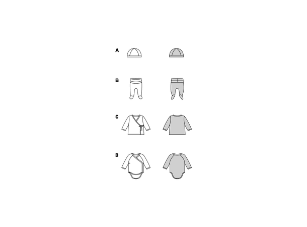 Burda 9204 - Sett til baby.