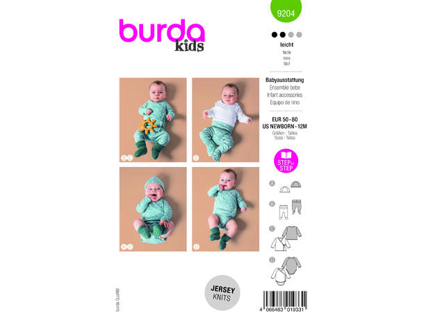 Burda 9204 - Sett til baby.