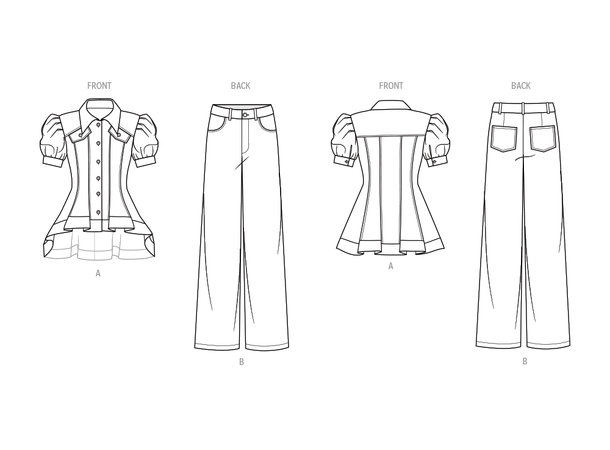 KnowME 2069 - Peplum topp og bukse.