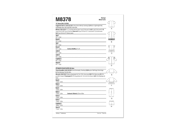 McCall's 8378 - Dukkeklær.