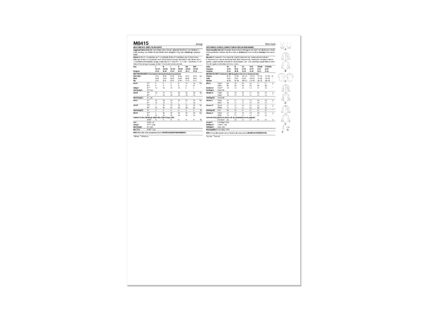 McCall's 8415 - Skjorte, vest, slips og sløyfe