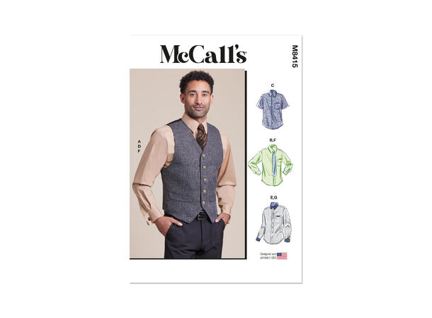 McCall's 8415 - Skjorte, vest, slips og sløyfe