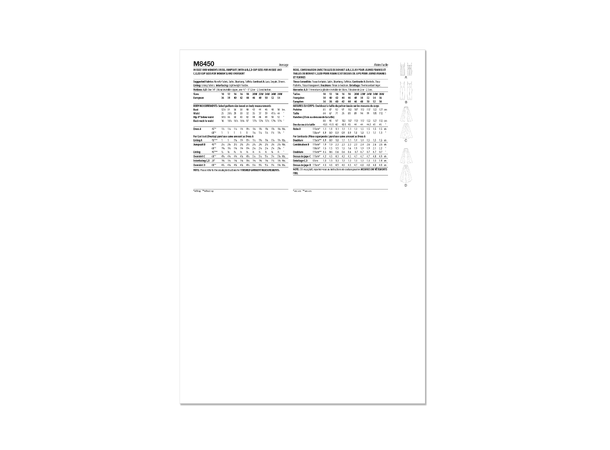 McCall's 8450 - Kjole, jumpsuit og overskjørt.