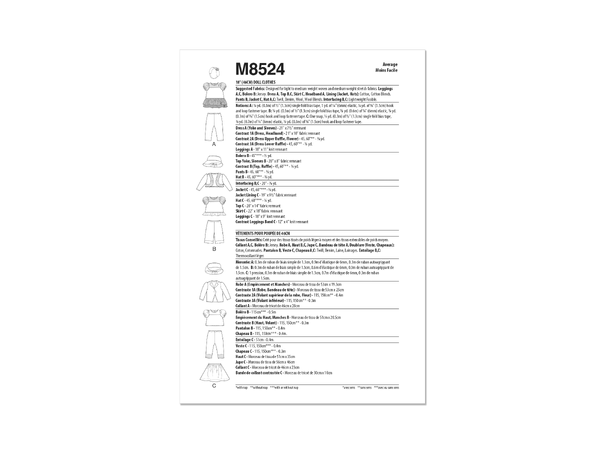 McCall's 8524 - Dukkeklær.