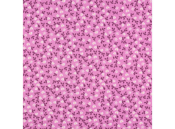 Poplin Blomster - rosa 