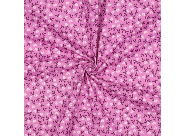Poplin Blomster - rosa 