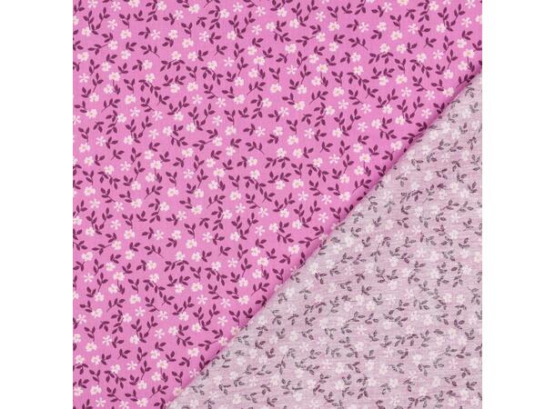 Poplin Blomster - rosa 