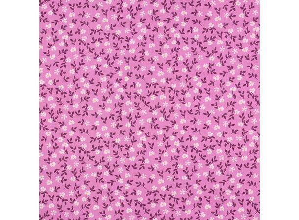 Poplin Blomster - rosa 