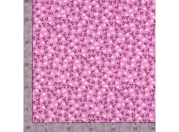 Poplin Blomster - rosa 