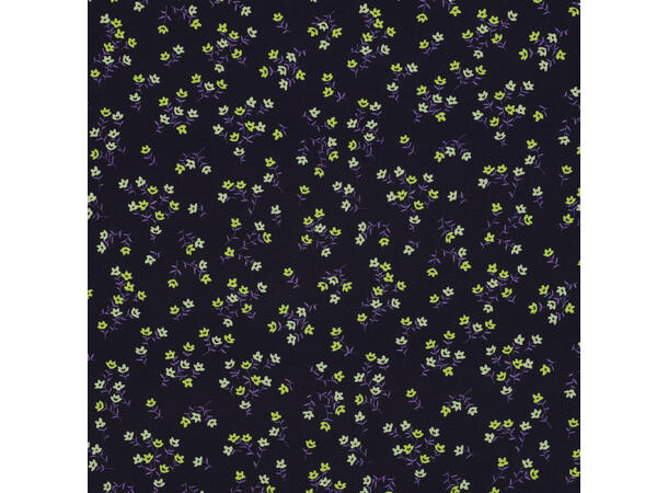 Viskose Radiance Flowers - Navy 