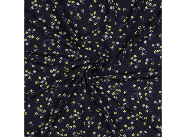 Viskose Radiance Flowers - Navy 