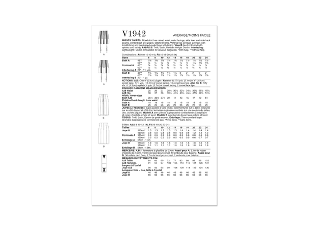 Vogue 1942 - Skjørt med snøring.