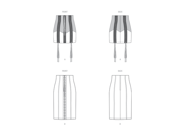 Vogue 1942 - Skjørt med snøring.