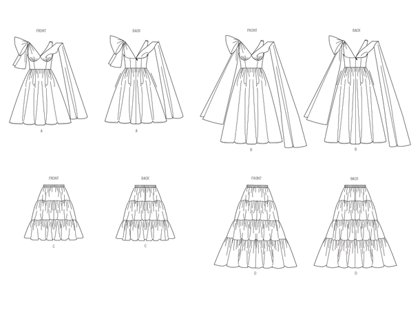 Vogue 2048 - Kjole med store sløyfer.