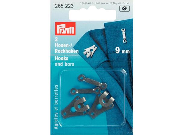 Buksehekter 2 stk x 9 mm sølv