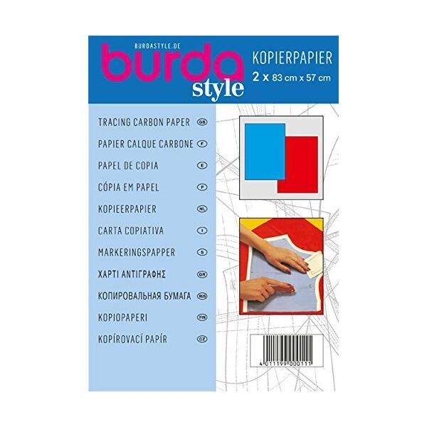 Kalkerpapir, blått og rødt 2 x 83 cm x 57 cm