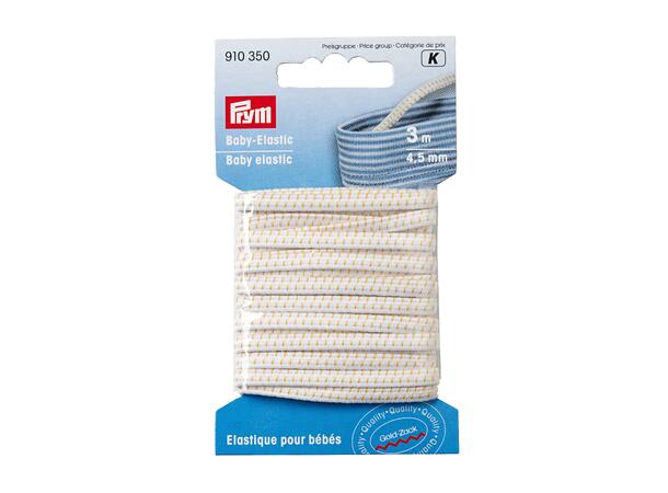 Strikk 3 m x 4,5 mm baby hvit